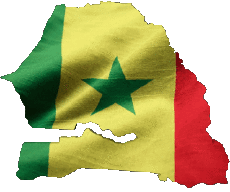 Banderas África Senegal Mapa 