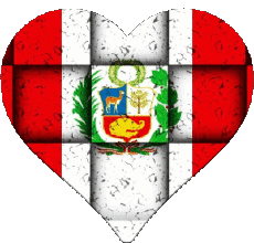 Bandiere America Perù Cuore 