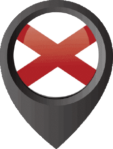Flags America U.S.A - States Alabama Location Pin 