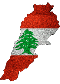Flags Asia Lebanon Map 