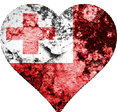 Drapeaux Océanie Tonga Coeur 