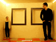 Humor -  Fun MENSCHEN Illusionen - Proportionen Serie 01 