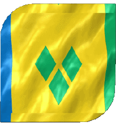 Flags America Saint Vincent and the Grenadines Square 