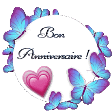 Mensajes Francés Bon Anniversaire Papillons 010 