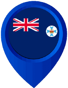 Banderas Oceanía Australia Queensland Marcador de ubicación 