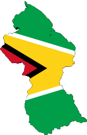Fahnen Amerika Guyana Karte 