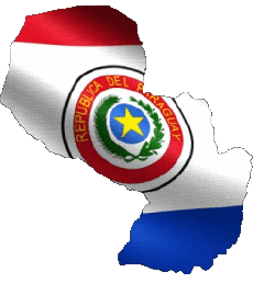 Banderas América Paraguay Mapa 