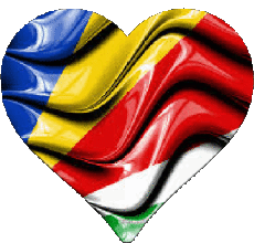 Banderas África Seychelles Corazón 