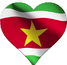 Banderas América Surinam Corazón 