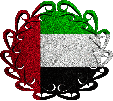Drapeaux Asie Emirats Arabes Unis Forme 01 