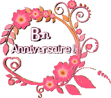 Mensajes Francés Bon Anniversaire Floral 022 