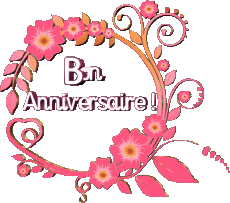Messagi Francese Bon Anniversaire Floral Sfondo trasparente 022 