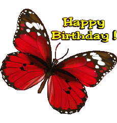 Nachrichten Englisch Happy Birthday Butterflies Transparenter Hintergrund 004 