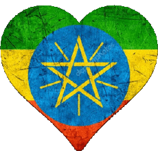 Banderas África Etiopía Corazón 