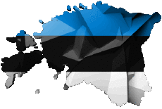 Bandiere Europa Estonia Carta Geografica 