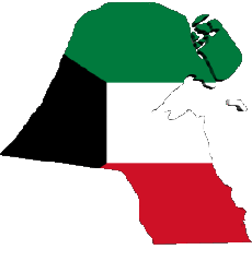 Flags Asia Kuwait Map 