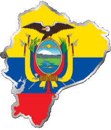 Flags America Ecuador Map 
