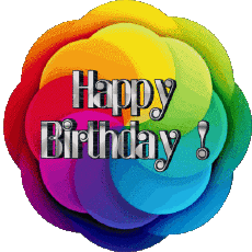 Messages Anglais Happy Birthday Abstract - Geometric Fond Transparent 006 