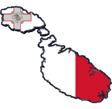Banderas Europa Malta Mapa 
