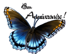 Mensajes Francés Bon Anniversaire Papillons 006 