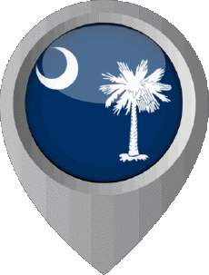 Fahnen Amerika U.S.A - States Carolina South Standort-Pin 