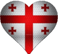 Flags Asia Georgia Heart 