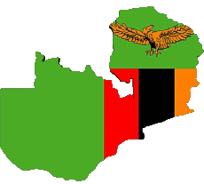 Drapeaux Afrique Zambie carte 