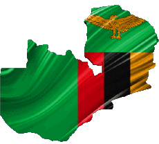 Flags Africa Zambia Map 