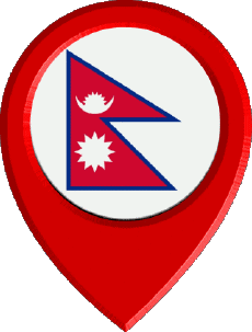 Fahnen Asien Nepal Standort-Pin 