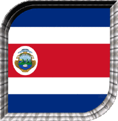 Flags America Costa Rica Square 