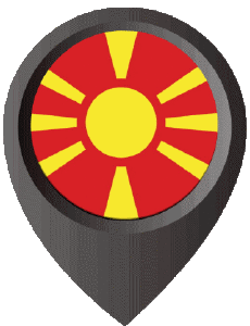 Flags Europe Macedonia Location Pin 