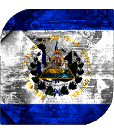 Drapeaux Amériques Salvador Carré 