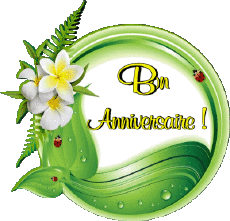 Messages French Bon Anniversaire Floral Transparent Background 011 