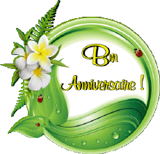 Nachrichten Französisch Bon Anniversaire Floral 011 