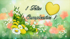 Messages Spanish Feliz Cumpleaños Floral Animated Background 004 