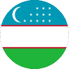 Drapeaux Asie Ouzbékistan Rond 