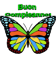 Nachrichten Italienisch Buon Compleanno Farfalle Transparenter Hintergrund 002 