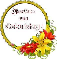 Messagi Tedesco Alles Gute zum Geburtstag Blumen Sfondo trasparente 018 
