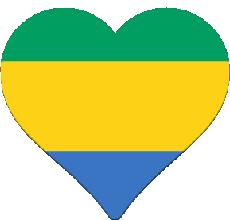 Drapeaux Afrique Gabon Coeur 