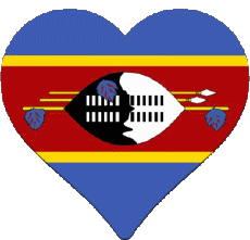 Banderas África Eswatini Corazón 