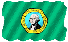 Fahnen Amerika U.S.A - States Washington Welligkeit 