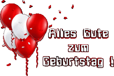 Messages Allemand Alles Gute zum Geburtstag Luftballons - Konfetti 003 