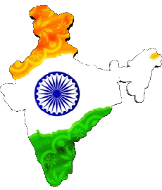 Banderas Asia India Mapa 