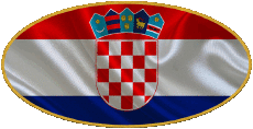 Drapeaux Europe Croatie Ovale 