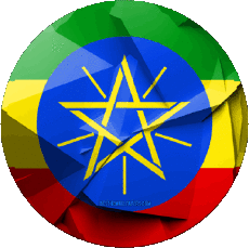 Drapeaux Afrique Ethiopie Rond 