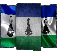 Fahnen Afrika Lesotho Form 02 