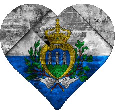 Drapeaux Europe Saint Marin Coeur 