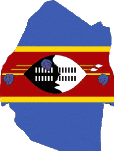 Banderas África Eswatini Mapa 