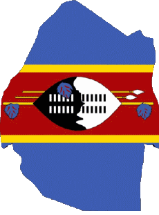 Flags Africa Eswatini Map 
