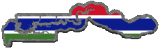 Banderas África Gambia Mapa 